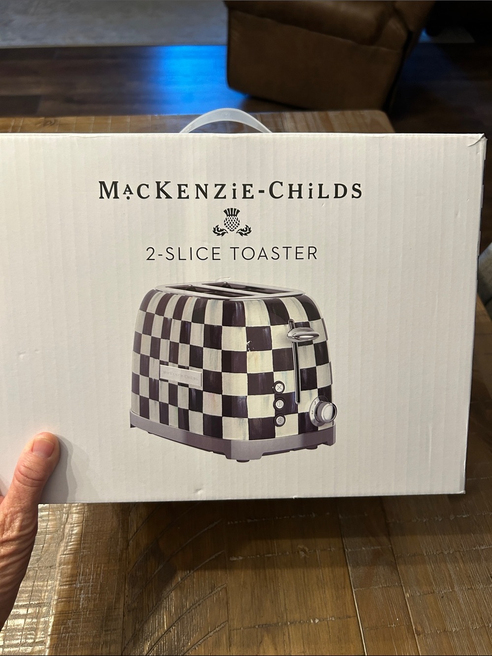 MacKenzie-Childs 2 slice Toaster Checkerboard in Black & Cream